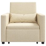 vidaXL Canapé Lit Simple avec des roues Crème 90 x 165 x 87 cm tissu