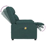vidaXL Fauteuil de massage Vert foncé Tissu