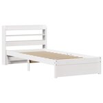 vidaXL Cadre de lit avec tête de lit sans matelas blanc 90x190 cm