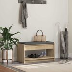 vidaXL Banc d'entrée avec coussin Chêne Sonoma 83 x 38 x 45 cm
