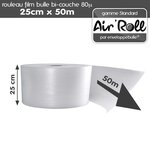 Lot de 20  rouleaux de film bulle d'air largeur 25 cm x longueur 50 mètres - gamme air'roll strandard