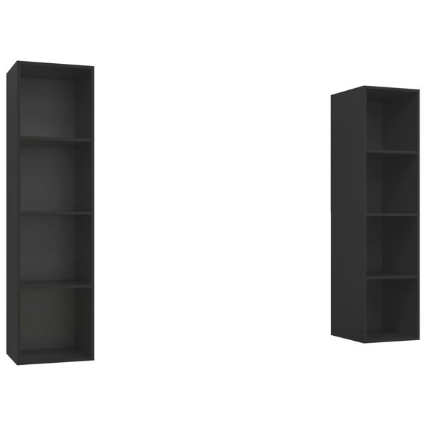 vidaXL Meubles TV muraux 2 Pièces Noir Aggloméré