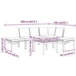 vidaXL Salon de jardin 5 Pièces avec coussins noir aluminium