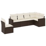 vidaXL Salon de jardin avec coussins 6 Pièces marron résine tressée
