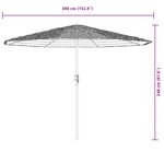 vidaXL Parasol de jardin avec mât en acier blanc 388x388x248 cm