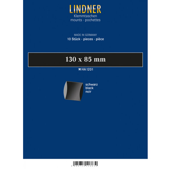 Bandes double soudure 130 x 85 mm pour blocs de timbres. Fond - Noir