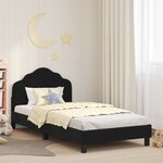 vidaXL Cadre de lit pour enfants avec tête de lit Noir 90 x 200 cm
