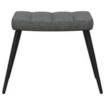 vidaXL Chaise de relaxation avec tabouret Gris foncé Tissu
