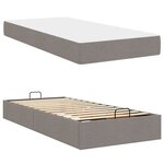 vidaXL Cadre de lit avec matelas Taupe 90 x 190 cm tissu