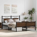 vidaXL Cadre de lit sans matelas chêne marron 140x200 cm