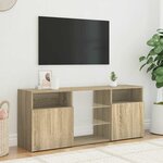 vidaXL Meuble TV avec lumières LED chêne sonoma 120x30x50 cm