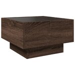 vidaXL Table basse avec LED chêne marron 50x50x30 cm bois d'ingénierie