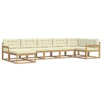 vidaXL Ensemble de canapés d'extérieur 7 Pièces Blanc et crème