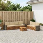 vidaXL Ensembles de canapés avec coussin 8 Pièces Bois d'Acacia Massif
