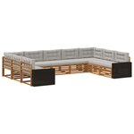 vidaXL Ensemble de canapés d'extérieur 9 pc Naturel et gris clair