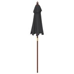 vidaXL Parasol de jardin avec mât en bois noir 196x231 cm