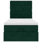 vidaXL Cadre de lit ottoman avec matelas vert foncé 100x200 cm velours