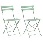 vidaXL Chaises de jardin pliantes 2 Pièces acier vert menthe