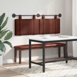 vidaXL Tête de lit suspendue Avec lumière LED Brun Brillant PU antique