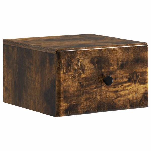 vidaXL Cabinet de chevet mural Chêne fumé 34 5 x 33 x 20 cm