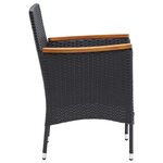 vidaXL Ensemble à dîner de jardin avec coussins 5 Pièces poly rotin noir