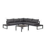 Salon de jardin 5 places indiana gris aluminium