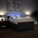 vidaXL Sommier à lattes de lit avec matelas Noir 140x200 cm Tissu