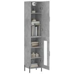 vidaXL Buffet haut Gris béton 34 5x34x180 cm Bois d'ingénierie