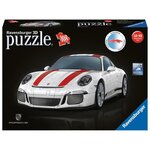 Porsche puzzle 3d 911 r - ravensburger - véhicule 108 pieces - sans colle - des 8 ans