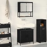 vidaXL Ensemble de mobilier de salle de bain avec étagère 2 Pièces Noir