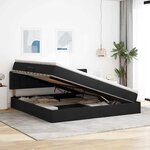 vidaXL Lit avec rangement et matelas avec matelas Noir 200 x 200 cm