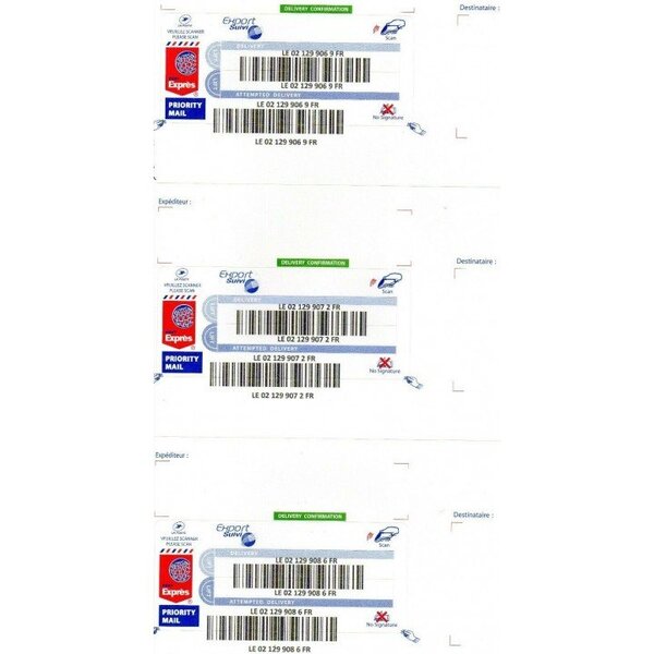 24x étiquettes sticker export suivi lettre suivie la poste