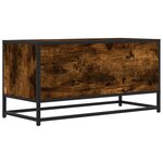 vidaXL Meuble TV chêne fumé 80x34 5x40 cm bois d'ingénierie et métal