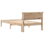vidaXL Cadre de lit avec tête de lit Marron 90 x 190 cm Pin massif