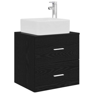 vidaXL Vanité de lavabo mural Chêne noir 53 x 34 5 x 63 cm