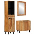 vidaXL Ensemble de mobilier de salle de bain avec tiroir 3 Pièces Marron