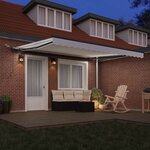 vidaXL Auvent Rétractable avec Blanc 400 × 350 cm tissu