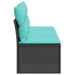 vidaXL Canapé de jardin avec coussins 3 places noir résine tressée