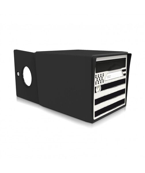 Boite aux lettres noire 2 portes "Breizh"