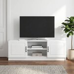vidaXL Meuble TV Blanc brillant 150 x 31 x 47 cm Bois d'ingénierie