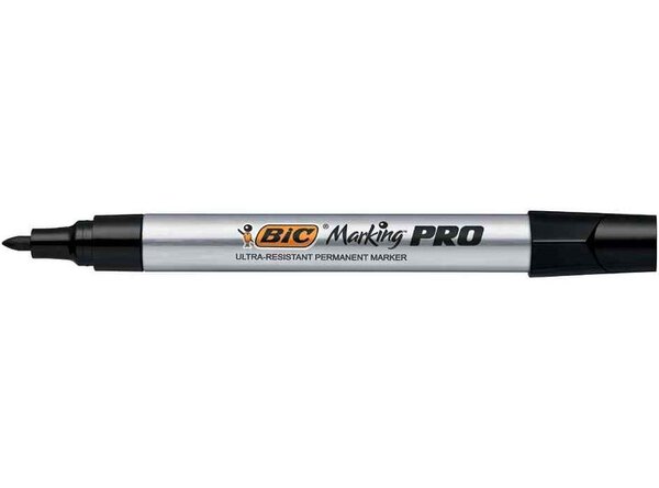 Marqueur Permanent Marking Pro Utilisation Extrême Pte Ogive Noir x 12 BIC