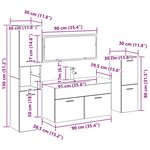 vidaXL Ensemble de mobilier de salle de bain 4 Pièces Chêne noir