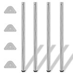 4 pieds de table réglables en hauteur 1100 mm Chromé