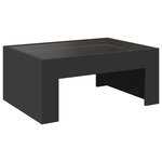 vidaXL Table basse avec LED infini noir 70x50x30 cm