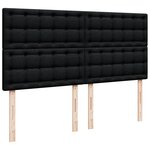 vidaXL Sommier à lattes de lit avec matelas Noir 180x200 cm Tissu