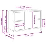 vidaXL Meuble sous-vasque avec tiroirs chêne fumé 90x34 5x60 cm