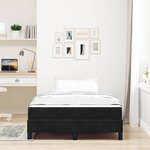 vidaXL Lit à ressorts avec matelas Noir 120 x 190 cm tissu