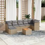 vidaXL Salon de jardin avec coussins 8 Pièces beige résine tressée