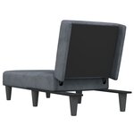 vidaXL Chaise longue gris foncé velours
