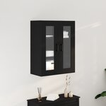 vidaXL Meuble de cabinet mural avec portes en verre chêne noir 69 5x34x90 cm